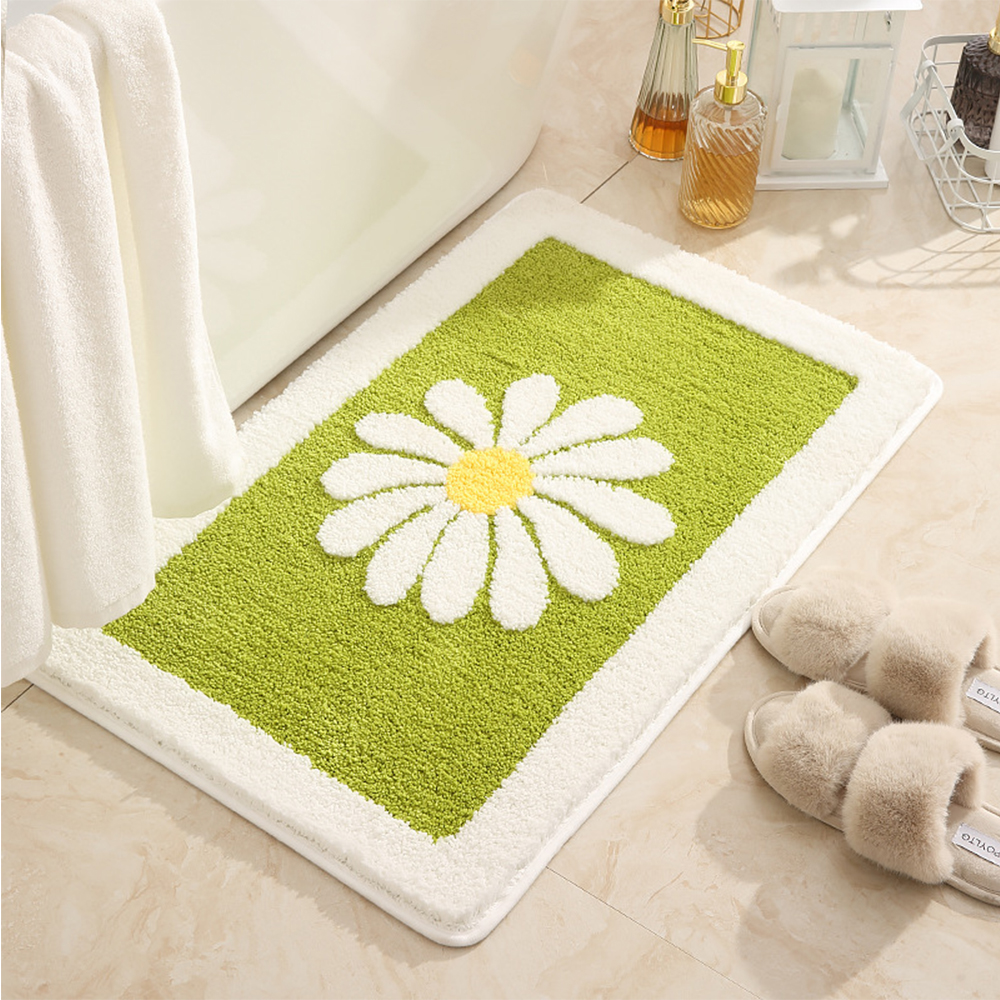 Daisy nonslip plush carpet absorbent floor mat 4