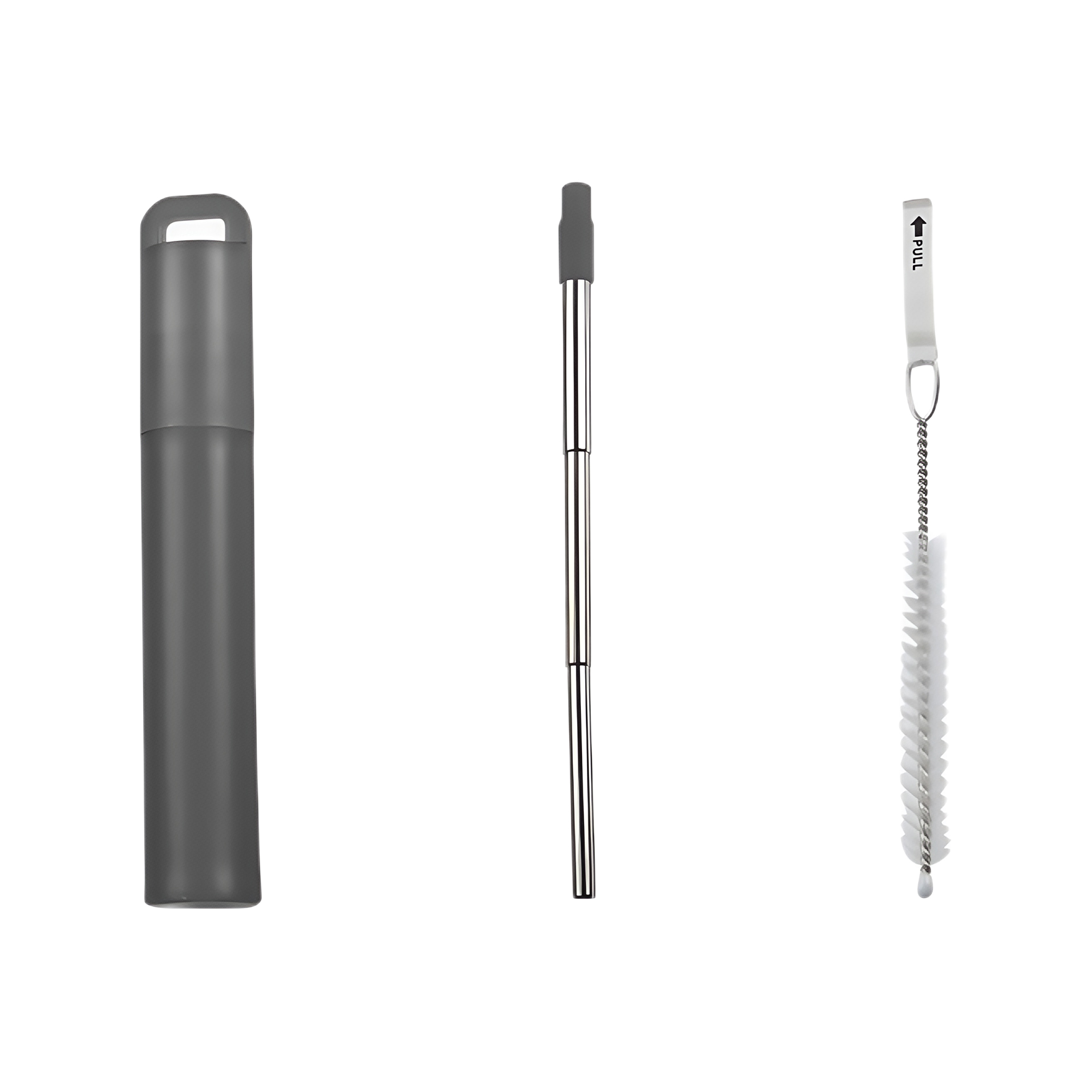 304 Stainless Steel Retractable Straw Set with Silicone Tips 2