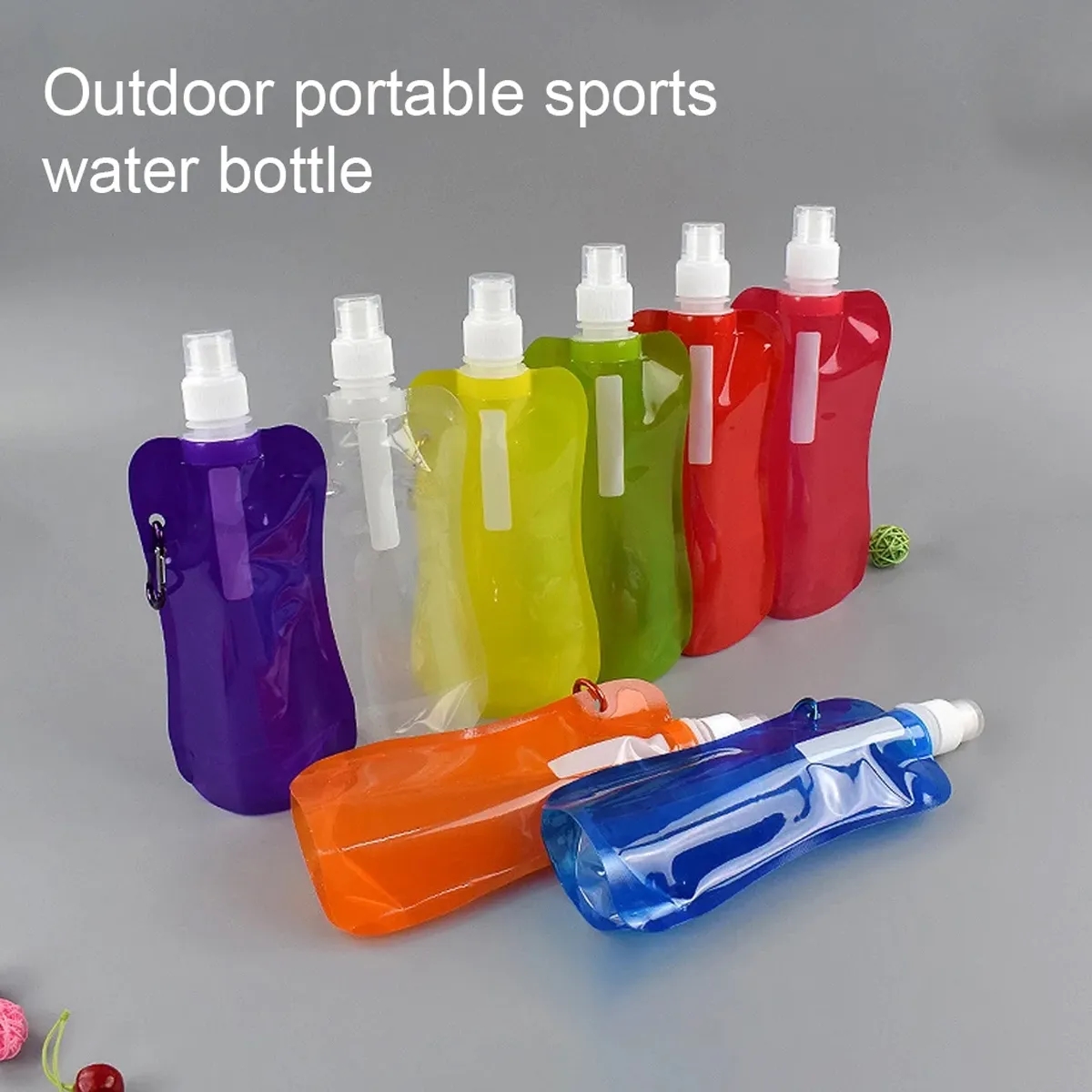 17 Oz. Collapsible Sports Water Bottle With Carabiner Clip 6
