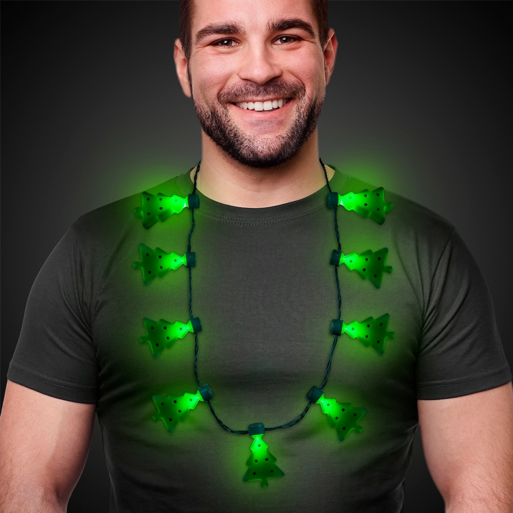 LED Christmas Tree Necklace