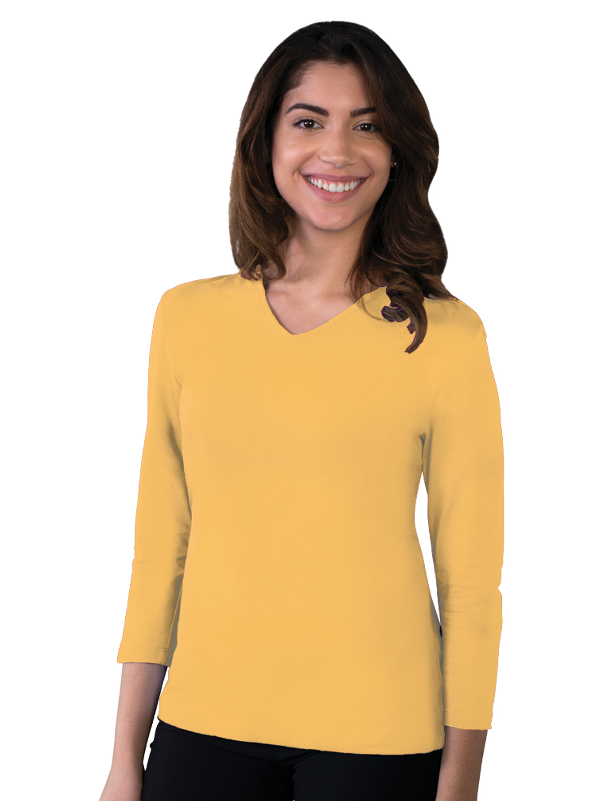 Blue Generation - Women's Pocketless 3/4-Sleeve V-Neck Tee 18
