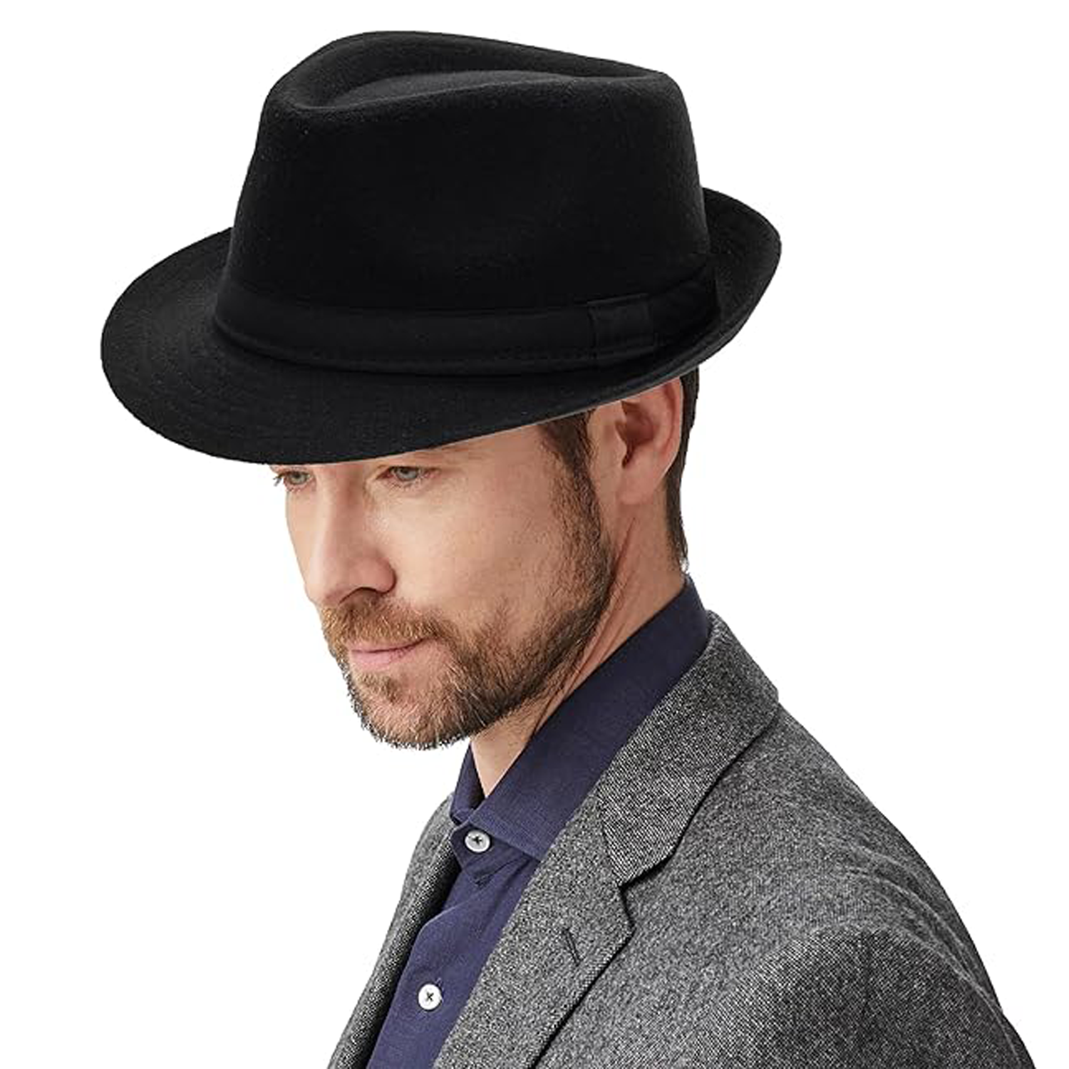 Mens Premium Black Fedora Hat 7