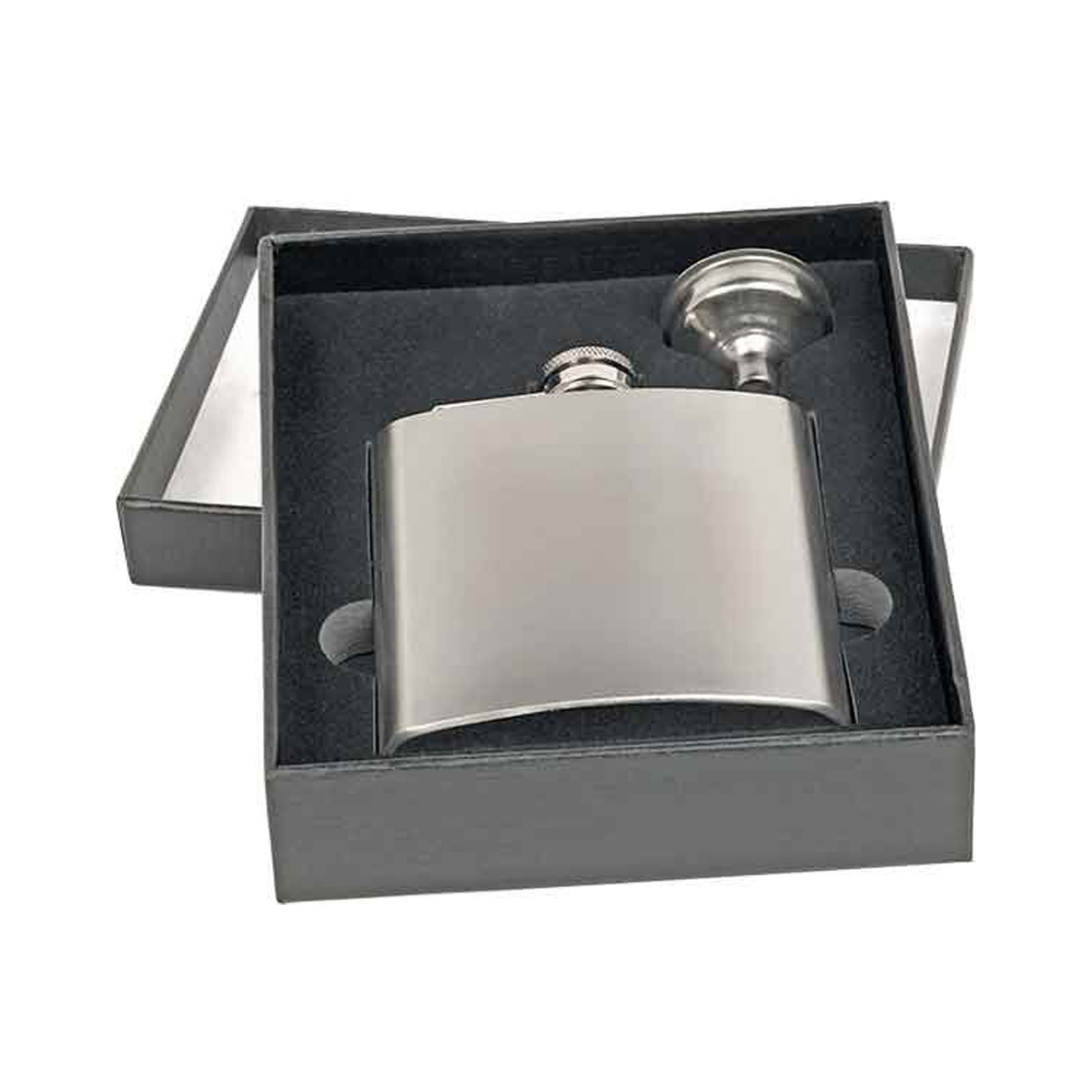 Laser Engraved Stainless Steel 6oz Flask Gift Set 3