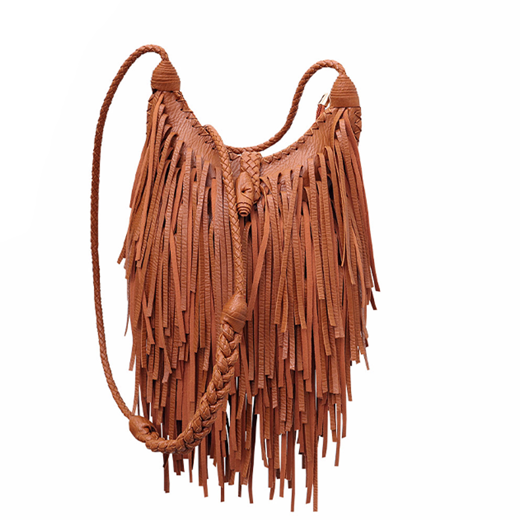 PU Hand-woven tassel shoulder cross-body bag 2