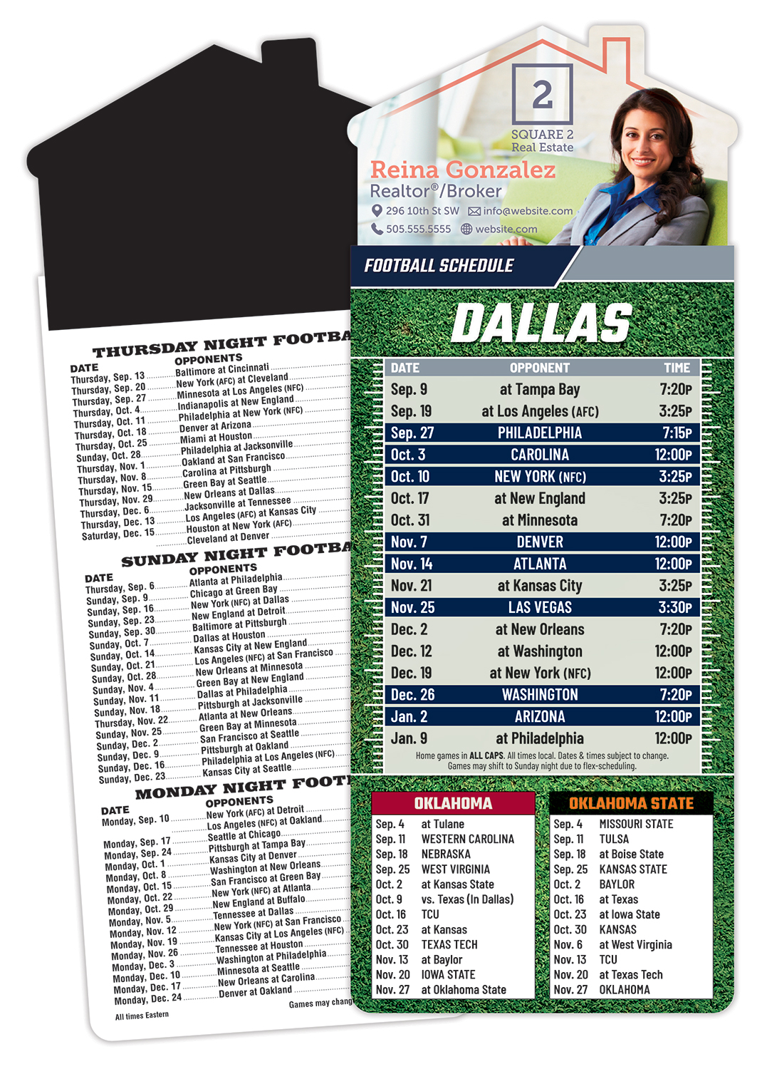 Magna-Card House Shape Magnet Football Schedules (3.5x9) 1