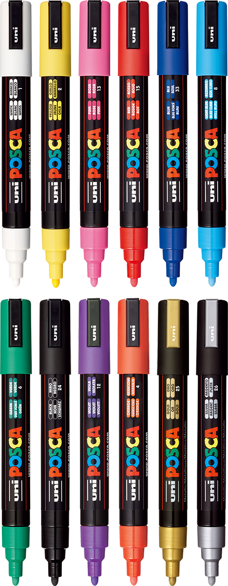 POSCA 12 Piece Basic Marker Set with Bag 14
