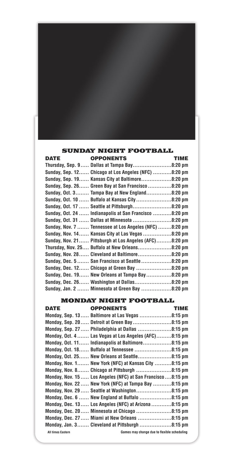 Magna-Card Business Card Magnet Football Schedules (3.5x9)