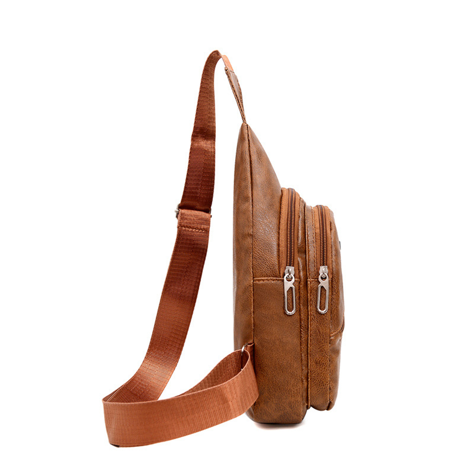 Large Capacity Mens PU Leather Crossbody Bag 2