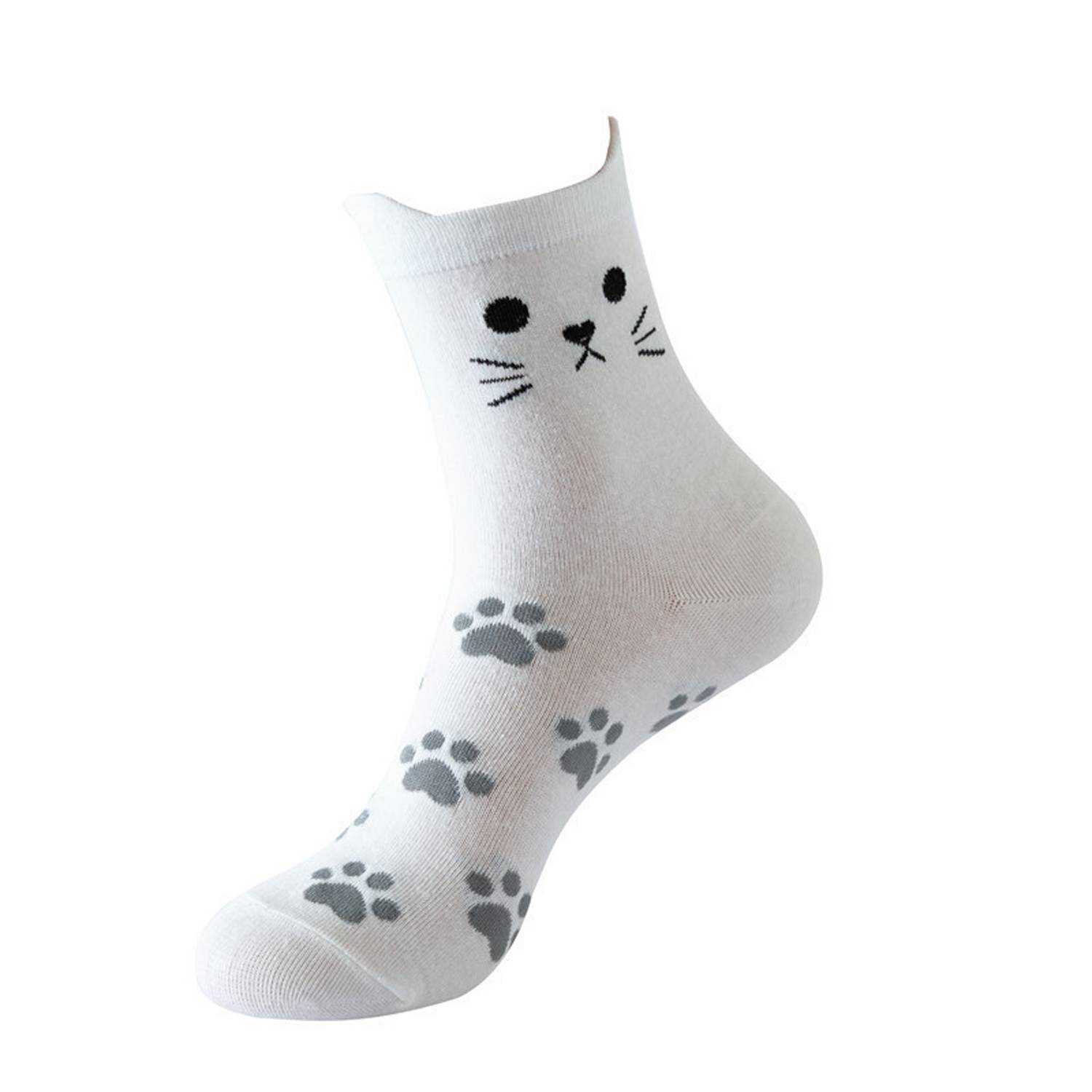 Women's Warm Cotton Cat Paw Print Socks 7