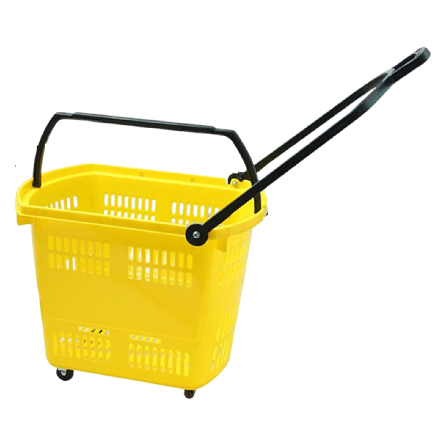 Plastic Wheeled Shopping Baskets w/ Handles 25