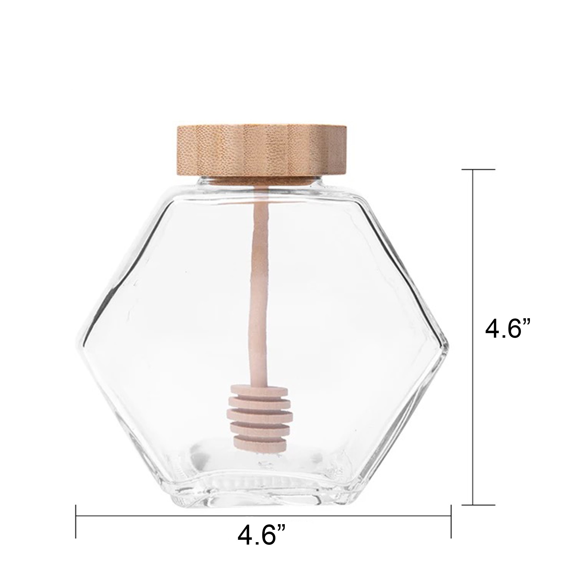 Hexagonal Glass Honey Jar with Lid 3