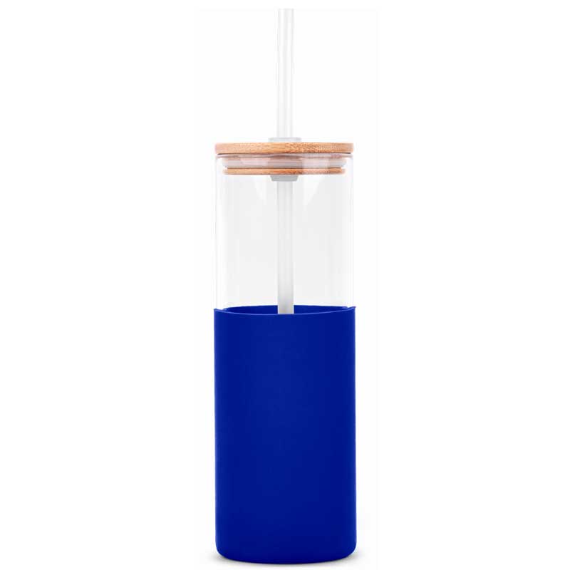18oz. Bamboo Lid Glass Bottle Silicone Sleeve 4