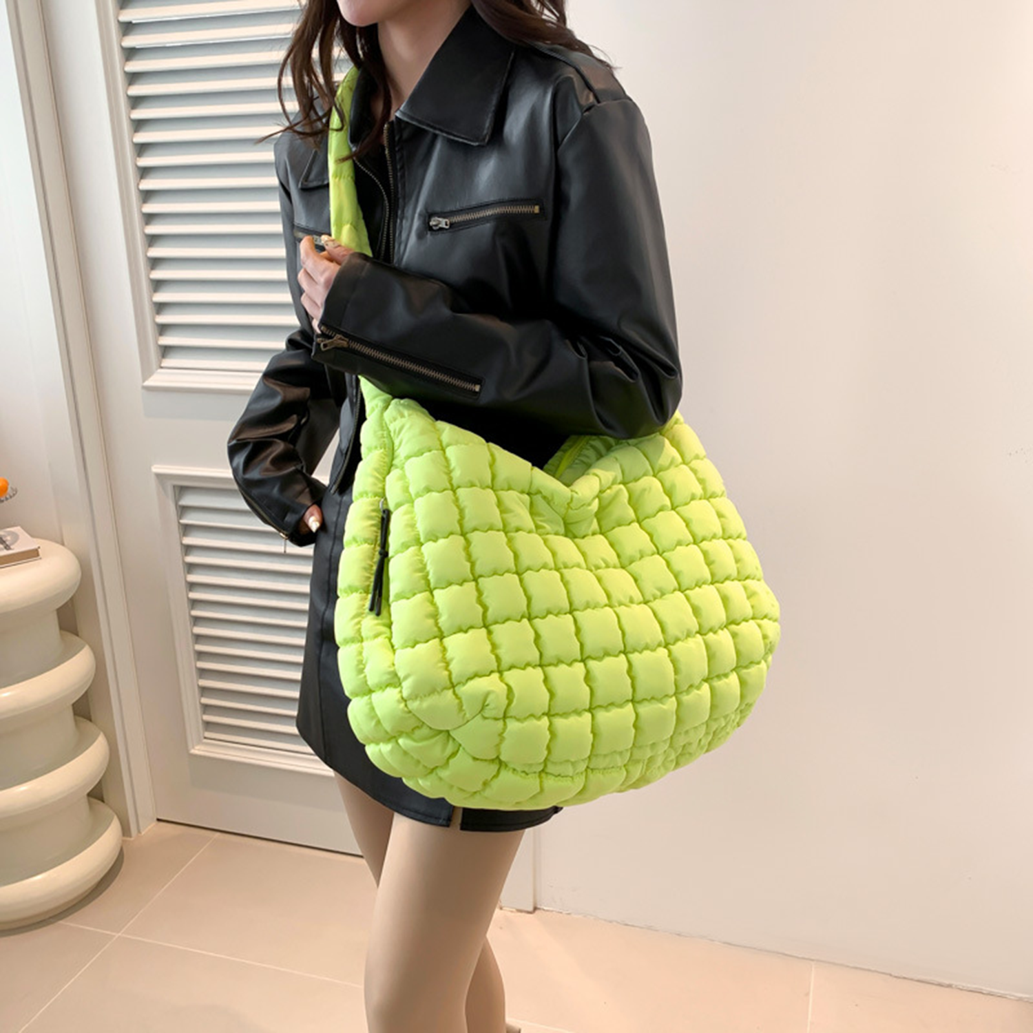 Candy Color Puffer Tote Bag, custom tote bag with logo imprint 4