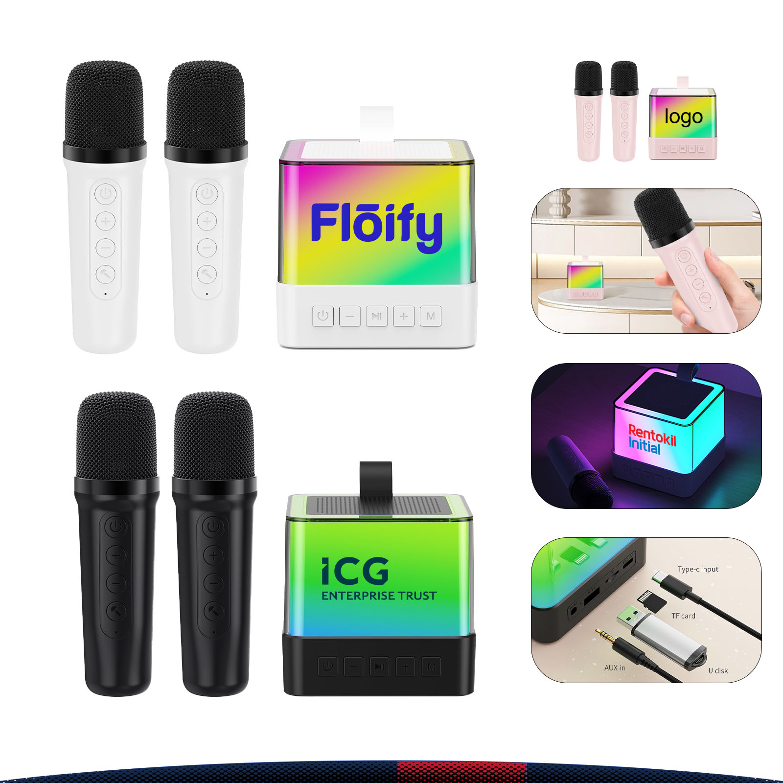 Caluren RGB Lighting Bluetooth Karaoke Set 7