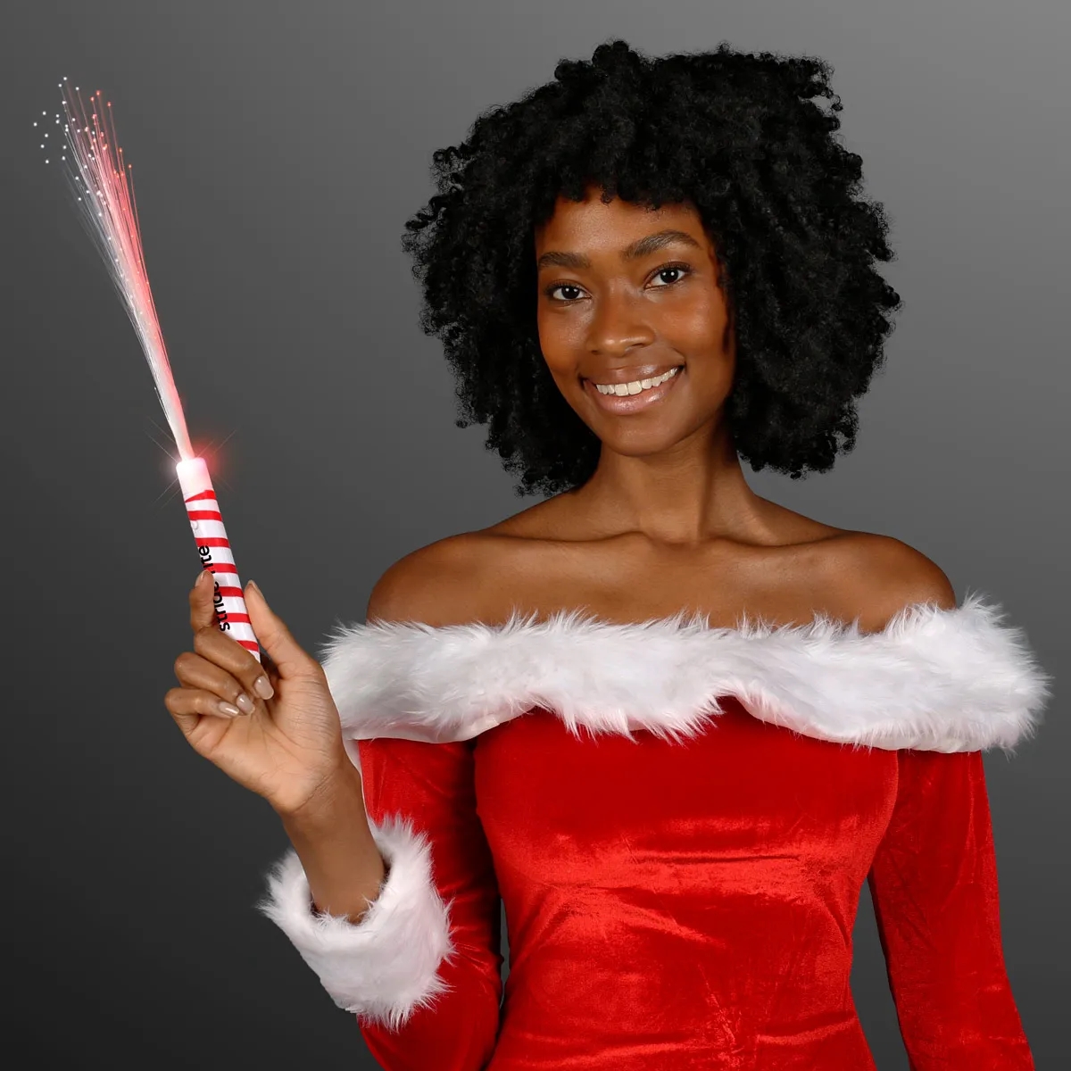 Candy Cane Wand, Fiber Optic White Lights 3