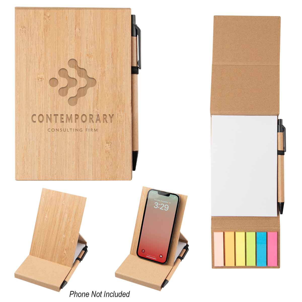 Bamboo Desk Jotter With Phone Stand 1