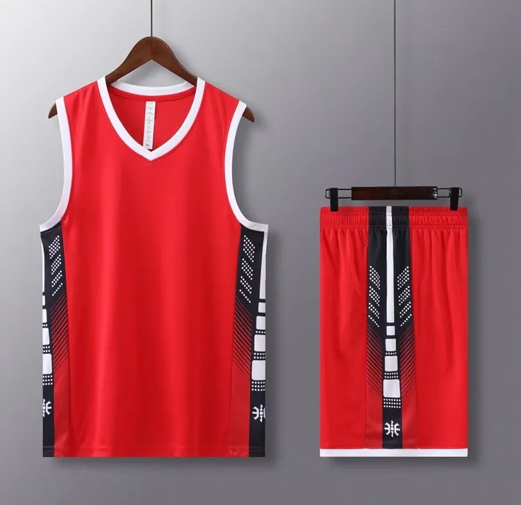 Boys Basketball Uniform V-Collar Jersey and Short 3