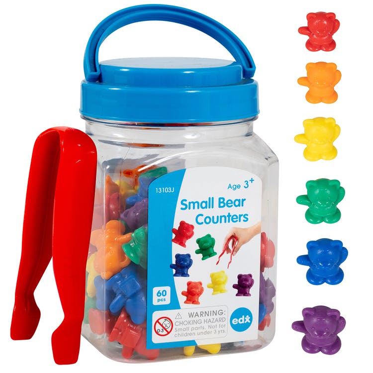 Small Bear Counters - 60 Pieces Assorted Colors 2