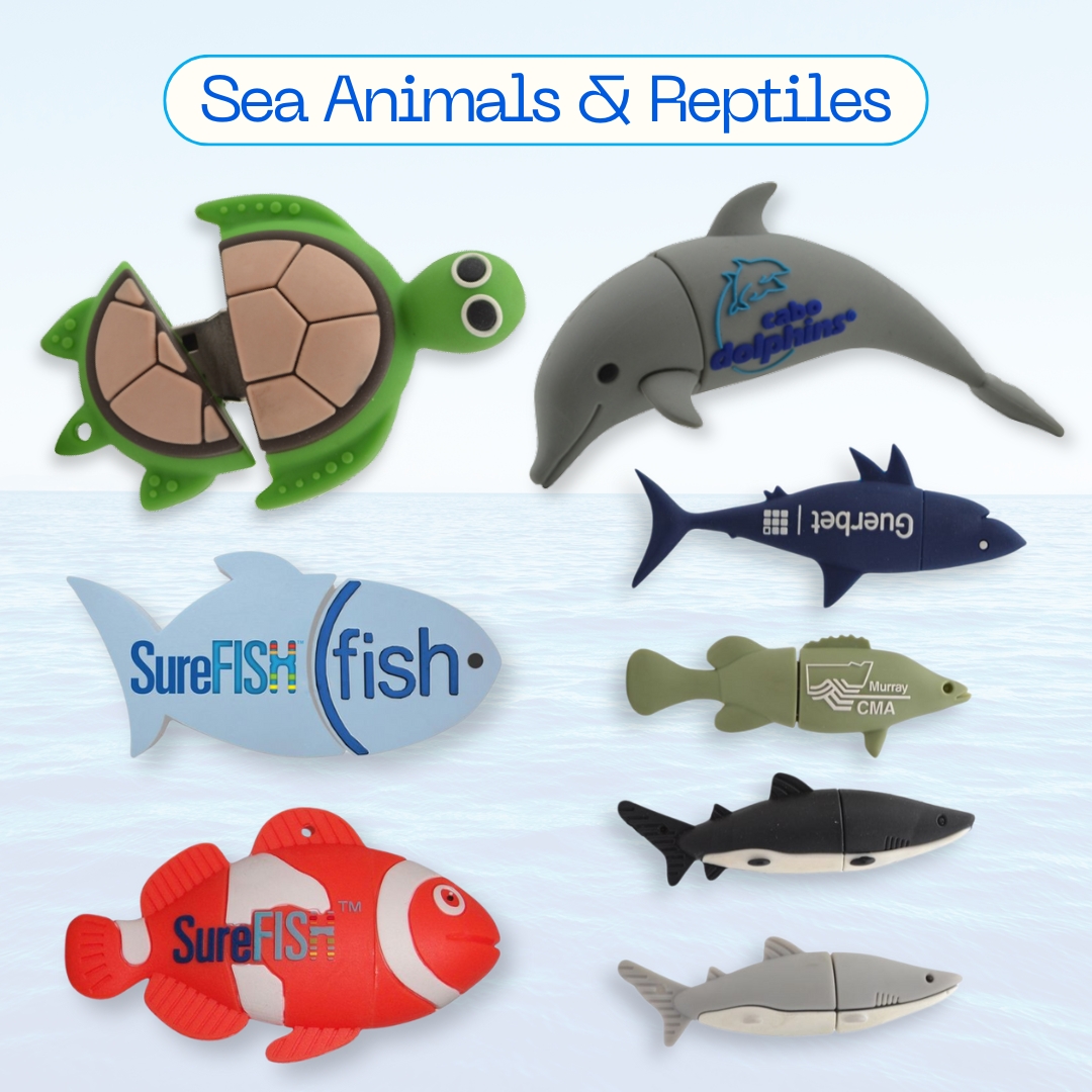 Custom Reptile & Sea Animal-Themed USB Drives 4