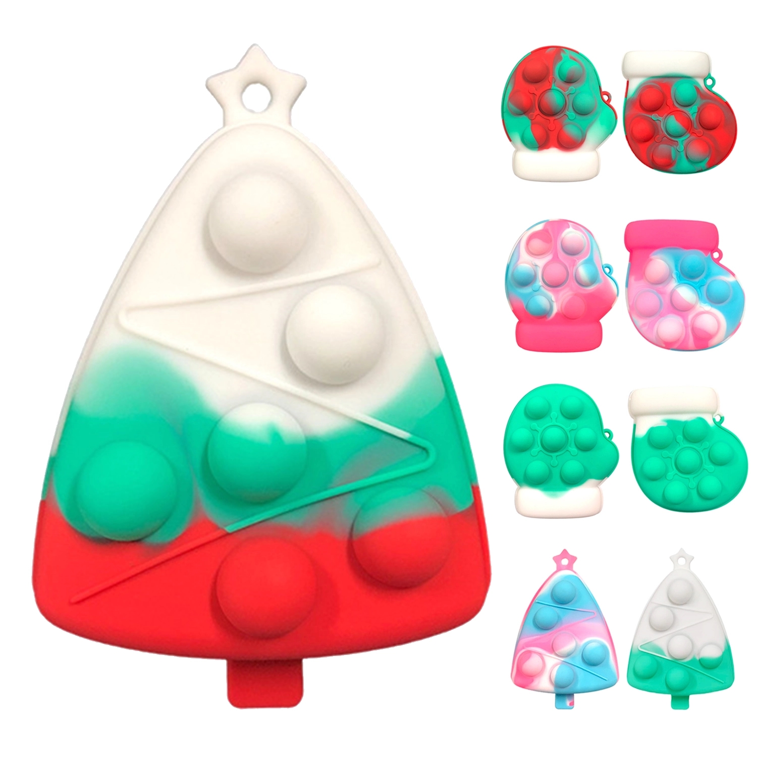Christmas Stocking Silicone Fidget Toy Stress Ball Keychains 1