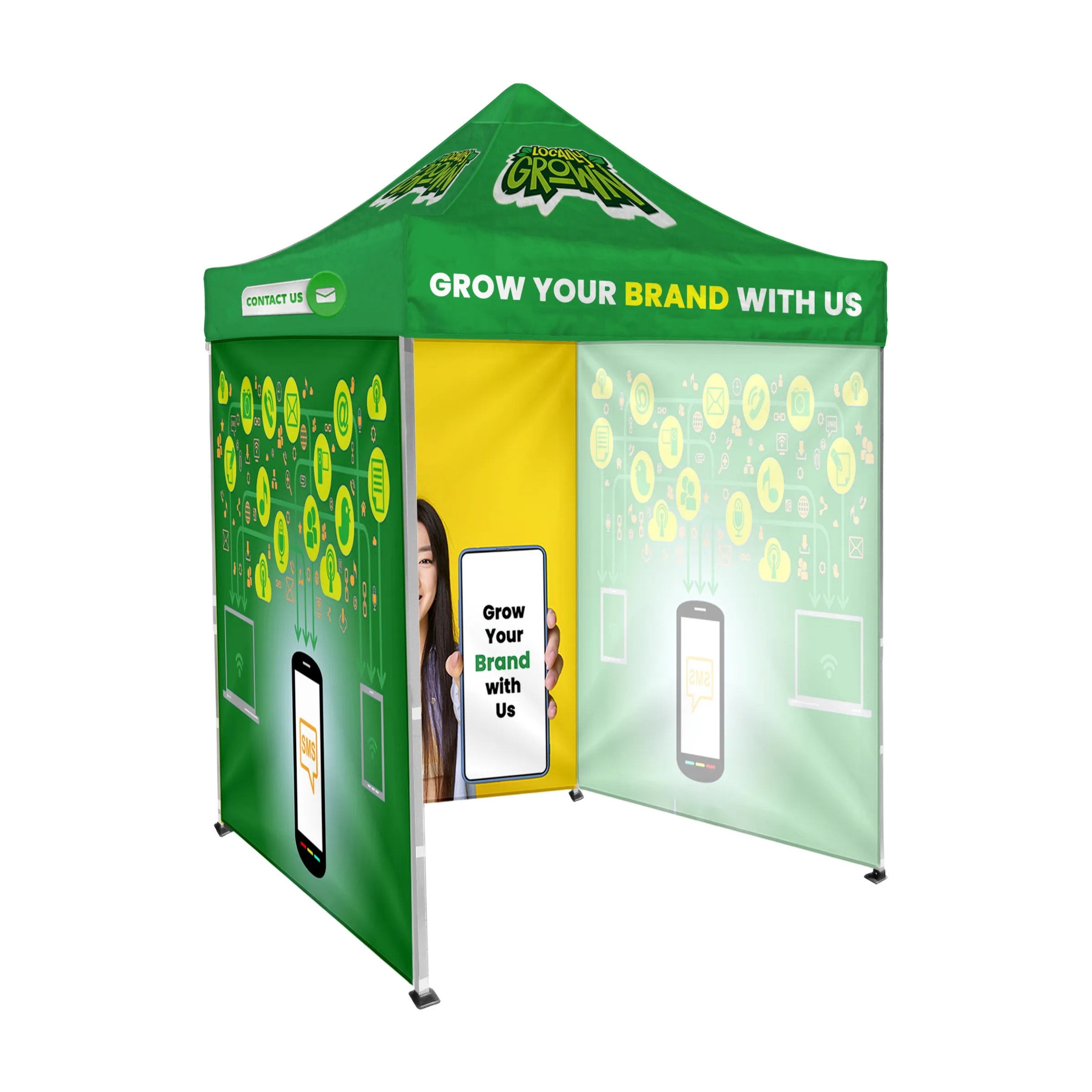 6'x6' Tent Canopy with frame and three full wall 6