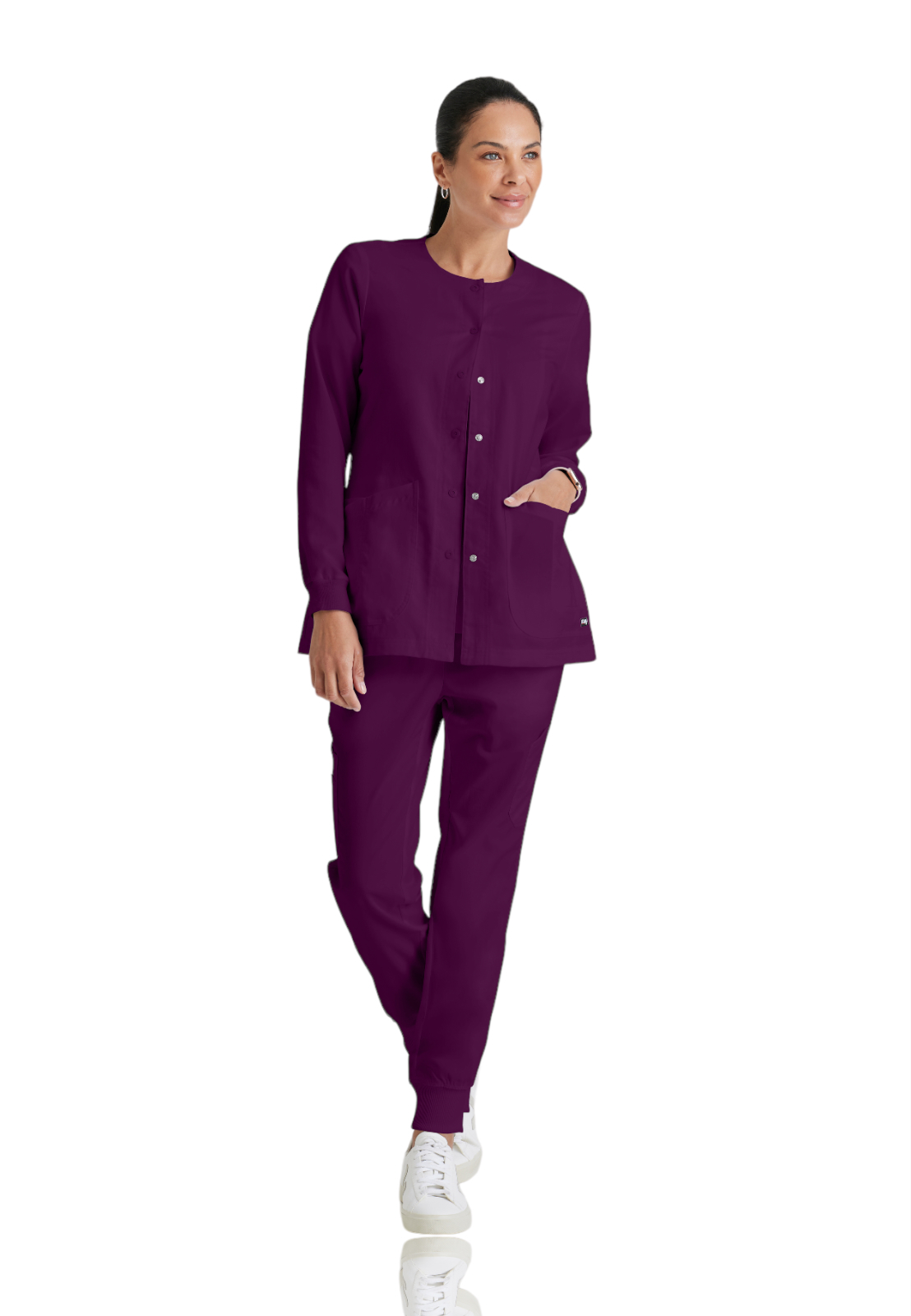 Grey's Anatomy - Classic - Women's Four-Pocket Snap Front Jamie Warm Up Scrub Jacket 13
