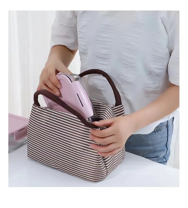 Striped Custom Insulated Lunch Tote 5