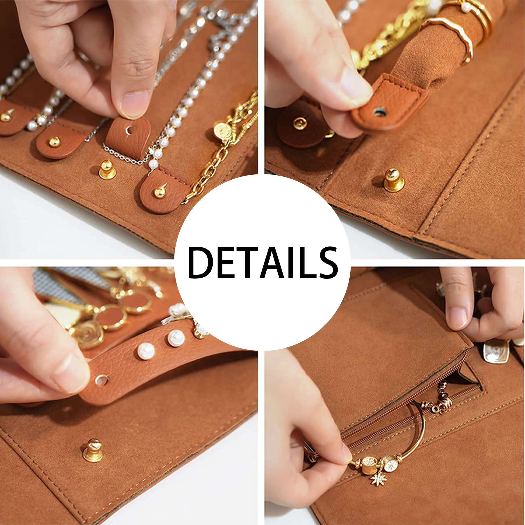 PU Large portable travel jewelry storage bag 5