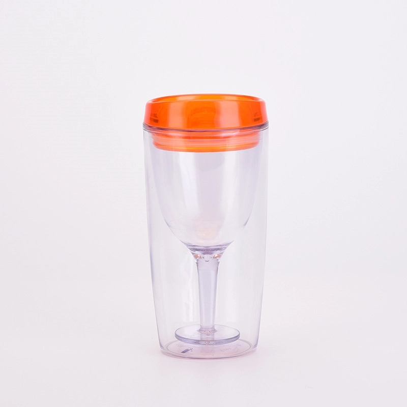 Custom Transparent AS Plastic Insulated Wine Tumbler Cup 2