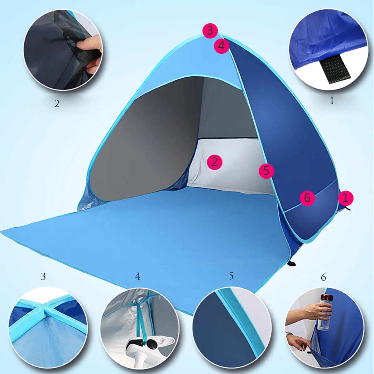 Portable Pop Up Beach Tent 2
