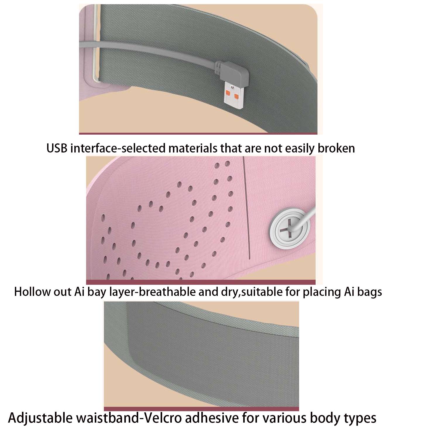 Menstrual Relief Heated Vibration Massage Belt 12