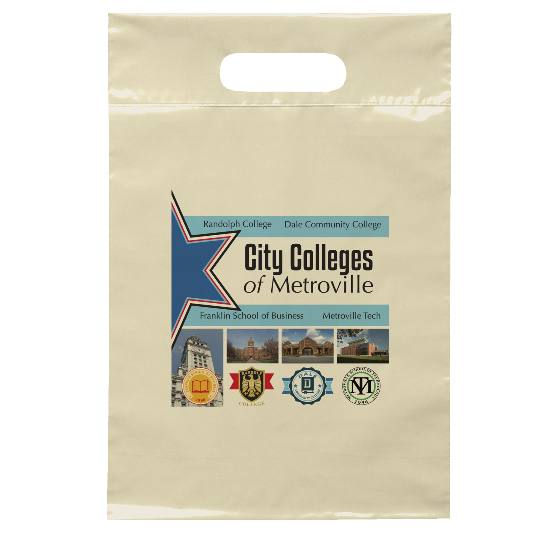 Die Cut Handle Bag - 9 1/2W x 14H - Dynamic Color 10
