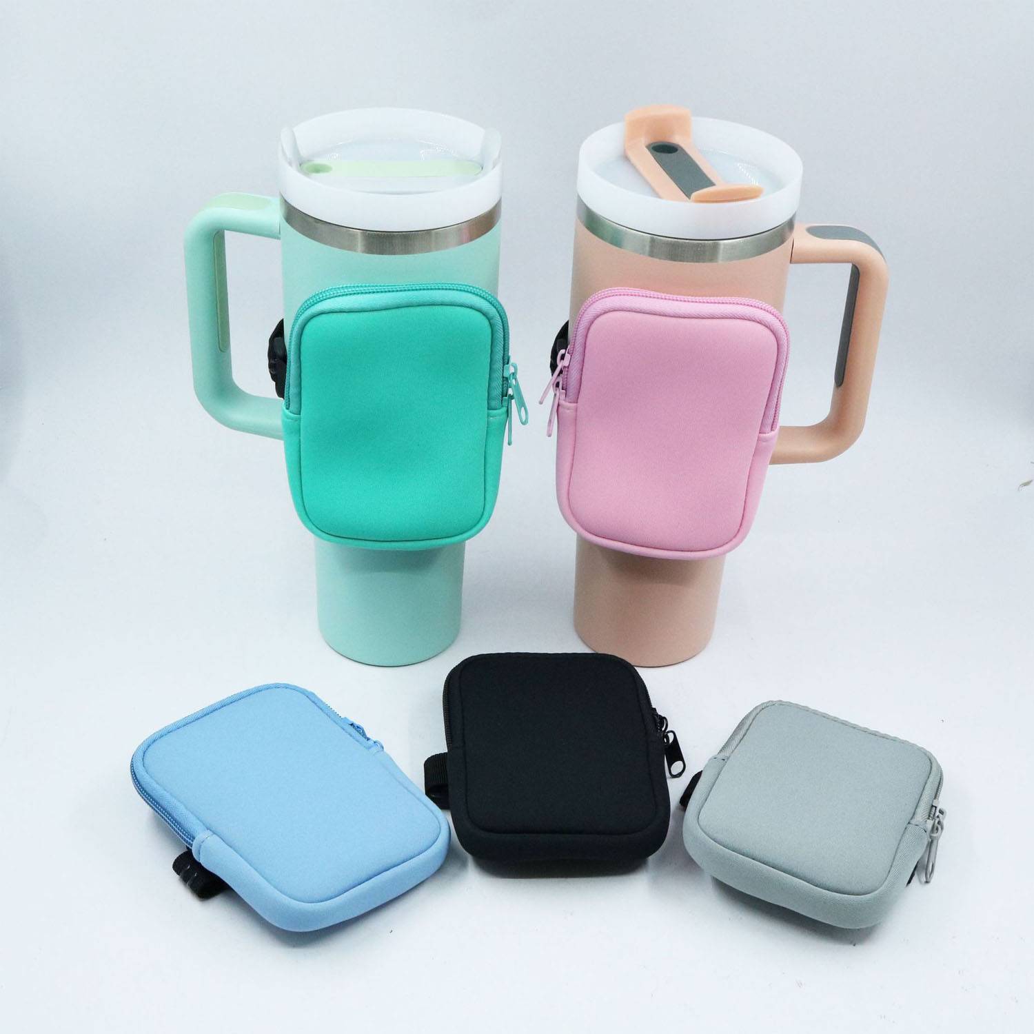 Neoprene Adjustable Gym Water Bottle Storage Pouch 4
