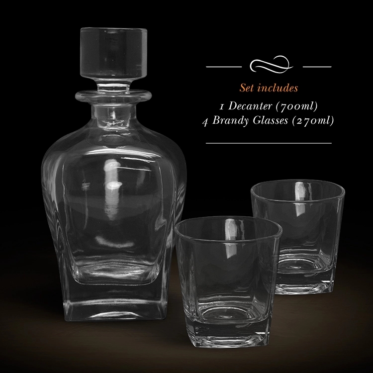 5-PC Brandy and Whiskey Decanter Set, custom bottle opener with logo imprint 4