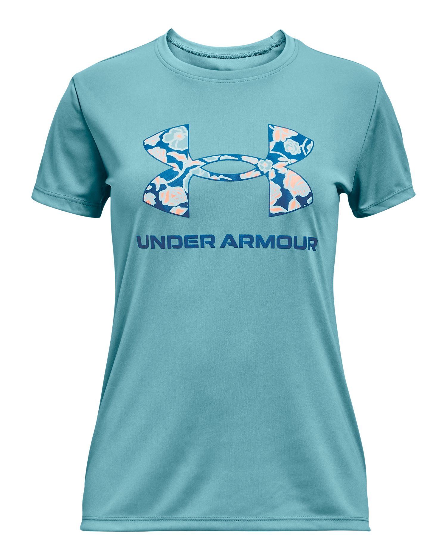 Girls' UA Tech Solid Print Big Logo Short Sleeve 3