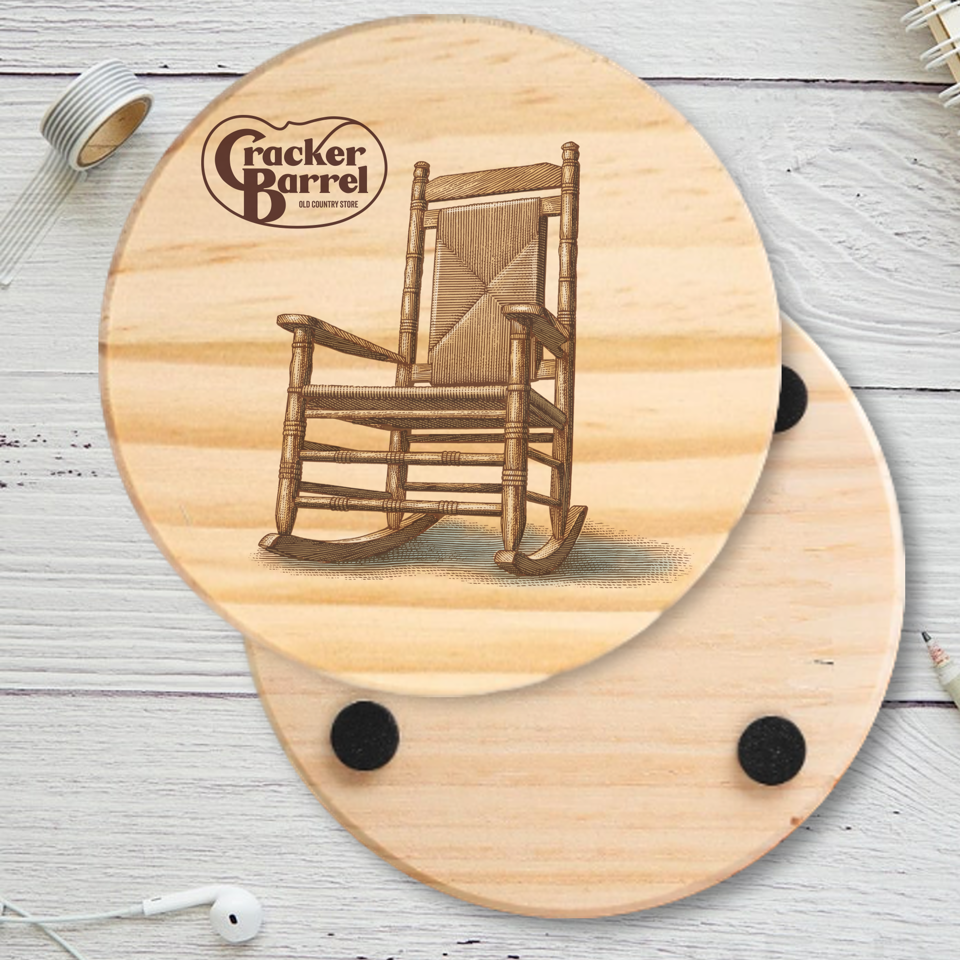 Round Wood Coaster 16