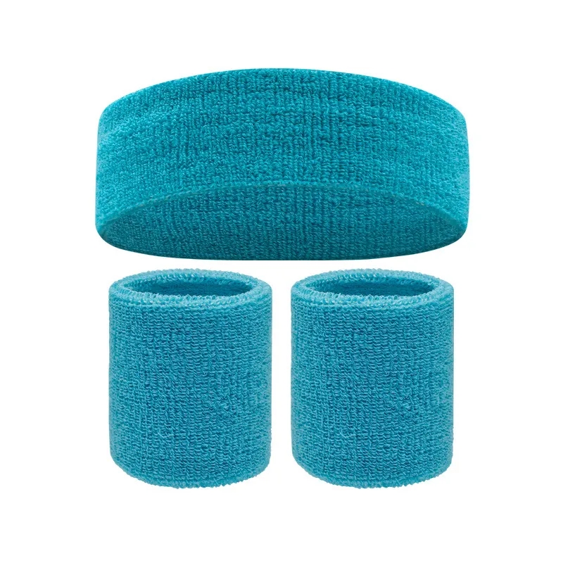 Sweatband Sports Headband Wristband Set 8