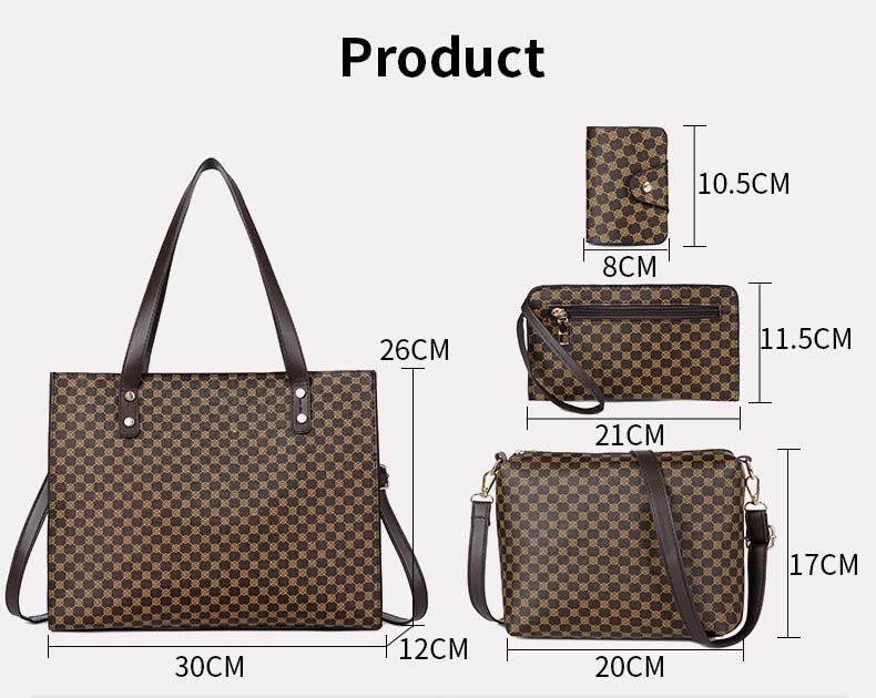Custom Satchel Purse Set 4pcs 3