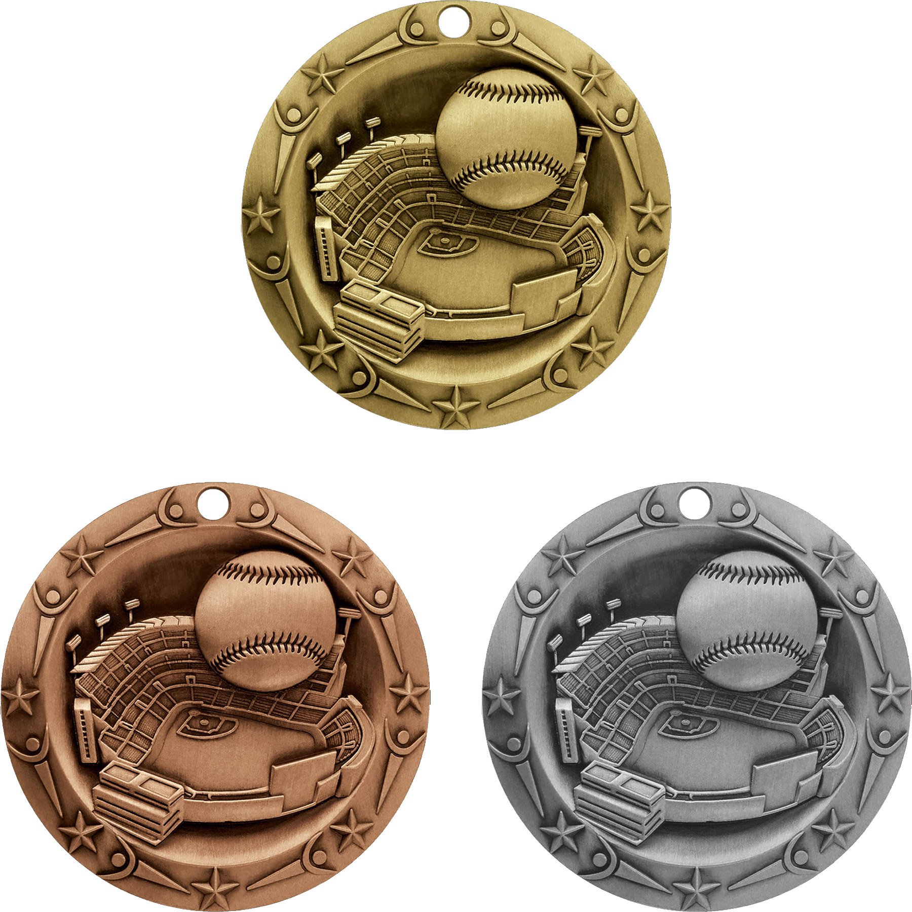Stock World Class Sports & Academic Medals: Baseball