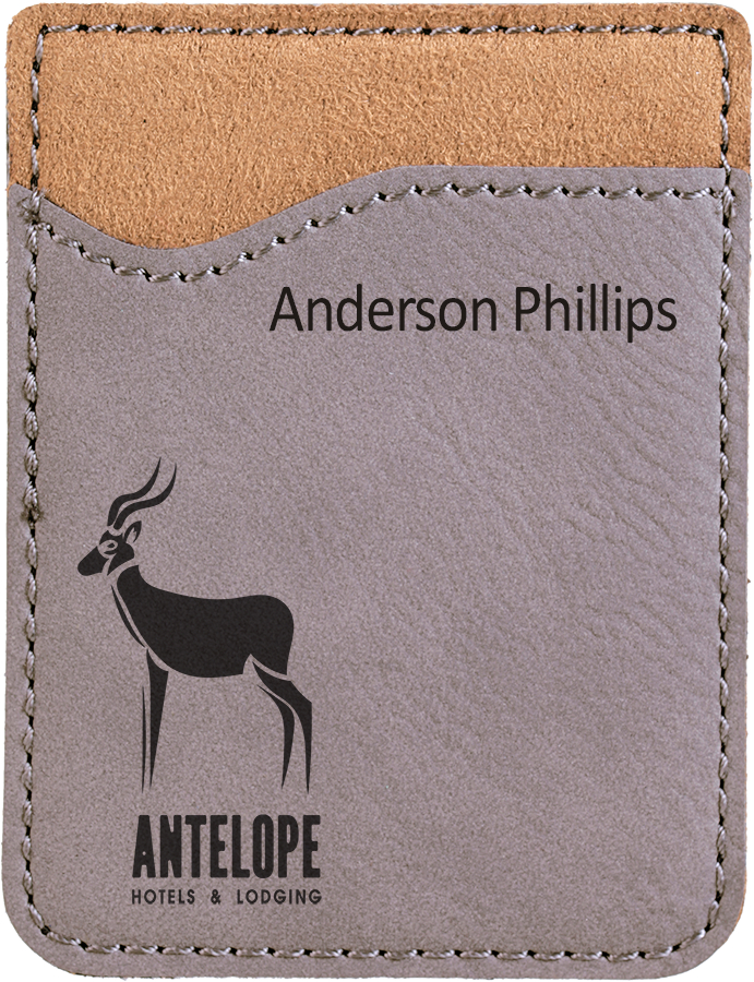 Gray Leatherette Phone Wallet 1