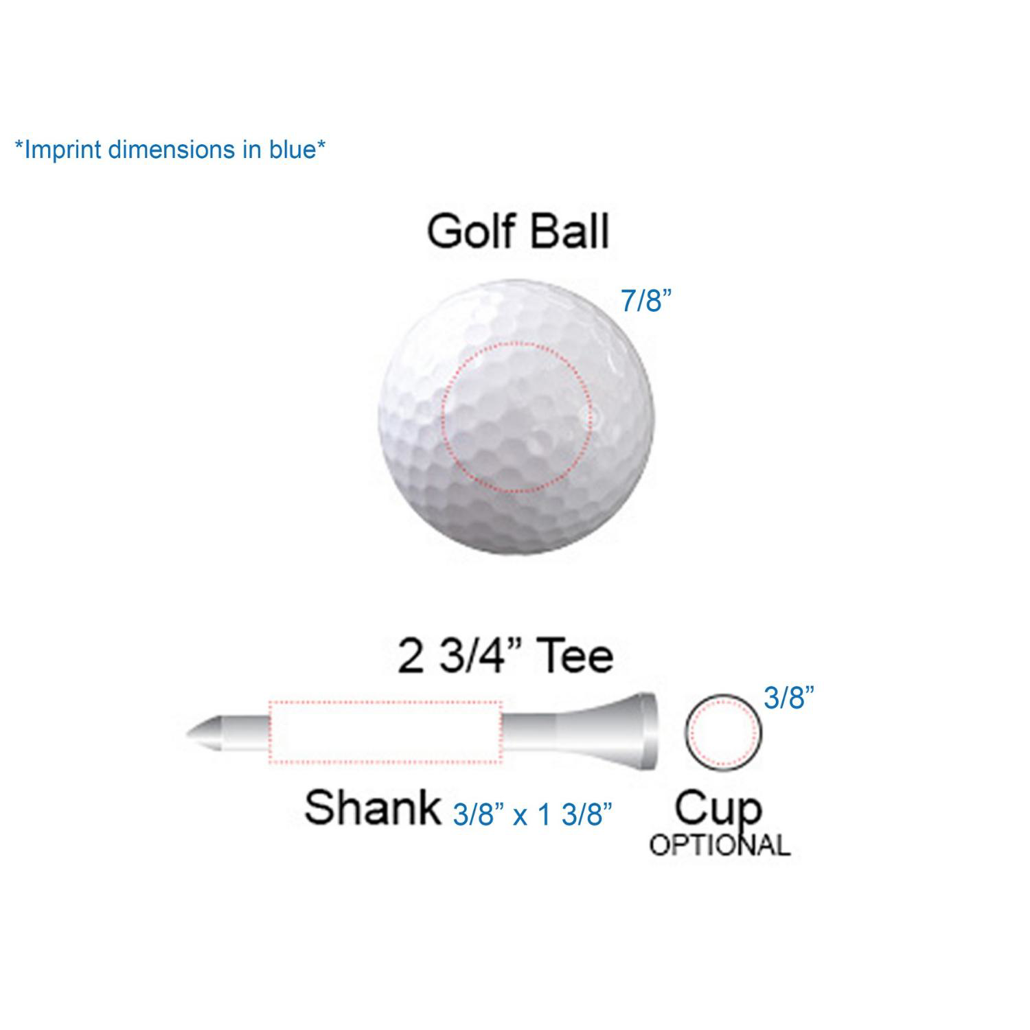 2 Ball Tube with 12 Golf Tees - Custom Imprint 2