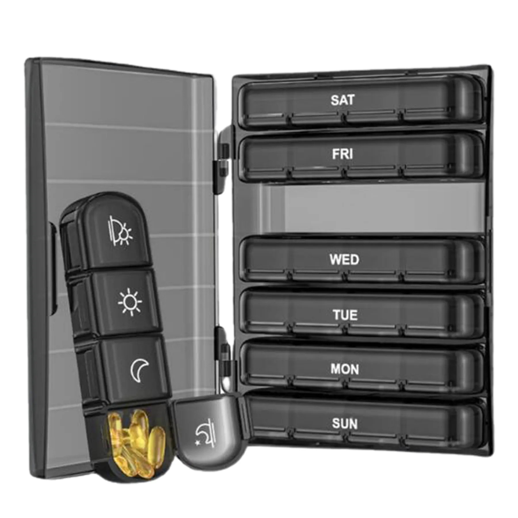 Portable 28-Compartment Plastic Pillbox 2