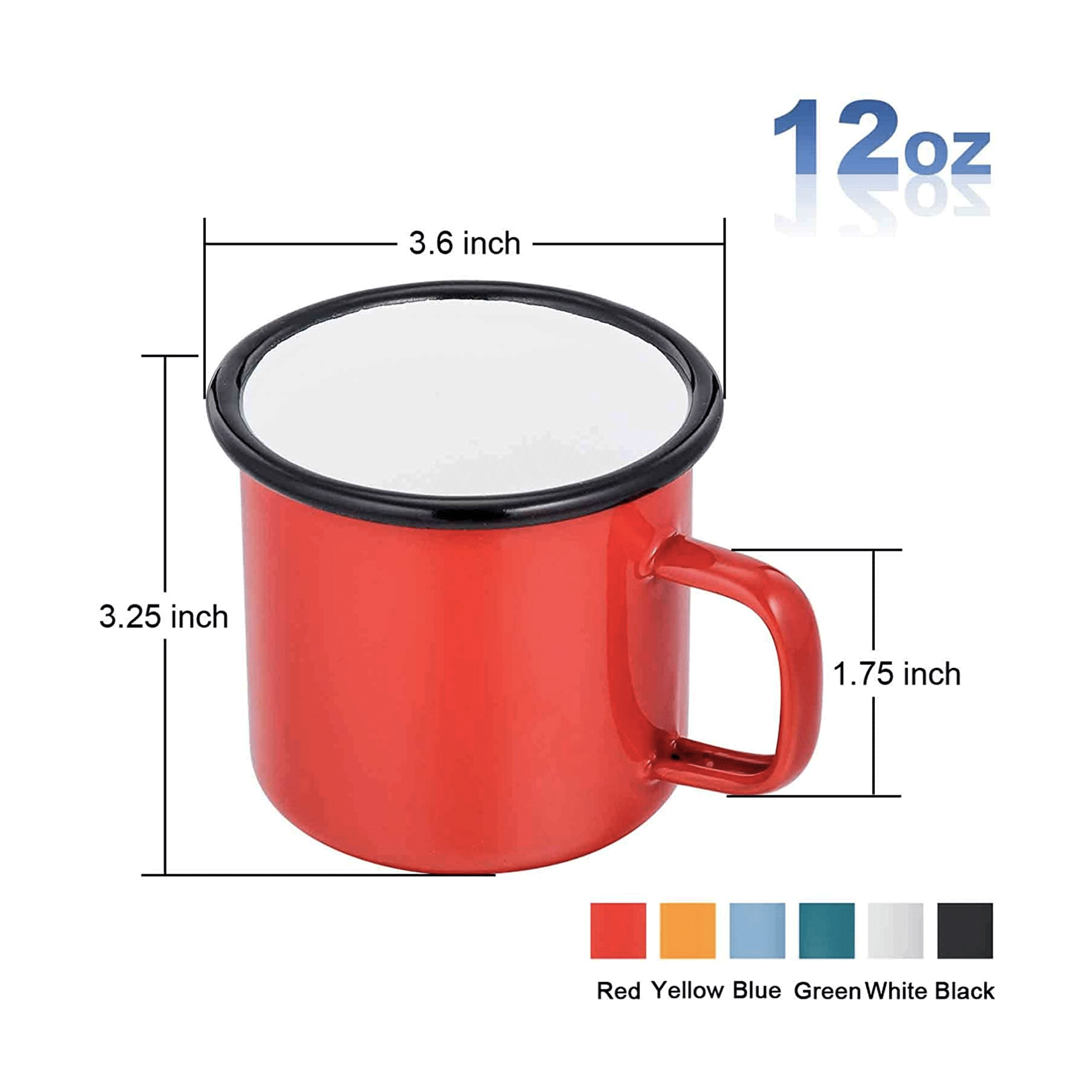 12 oz Tea Enamel Mug Camp Drinking Cups 3