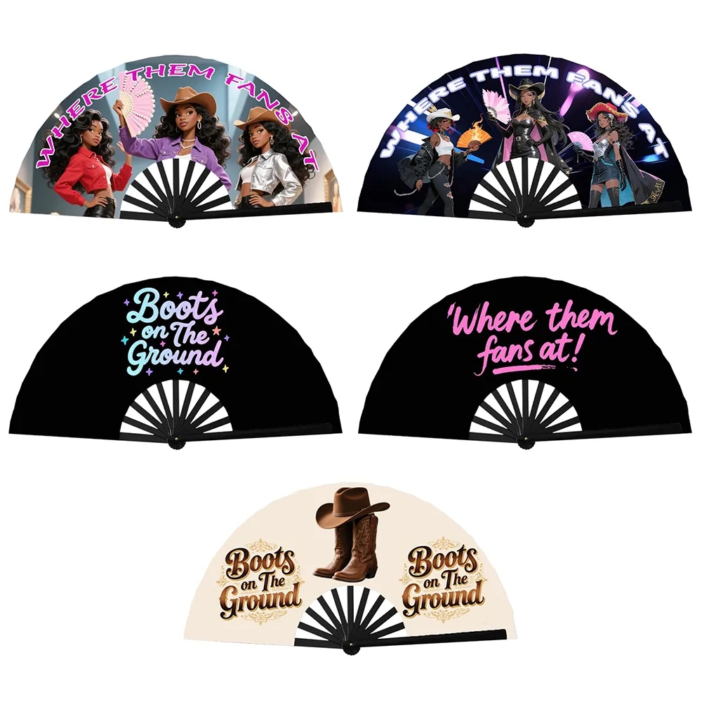 Custom Dance Hand Fans Bulk Personalized for Events Foldable 3