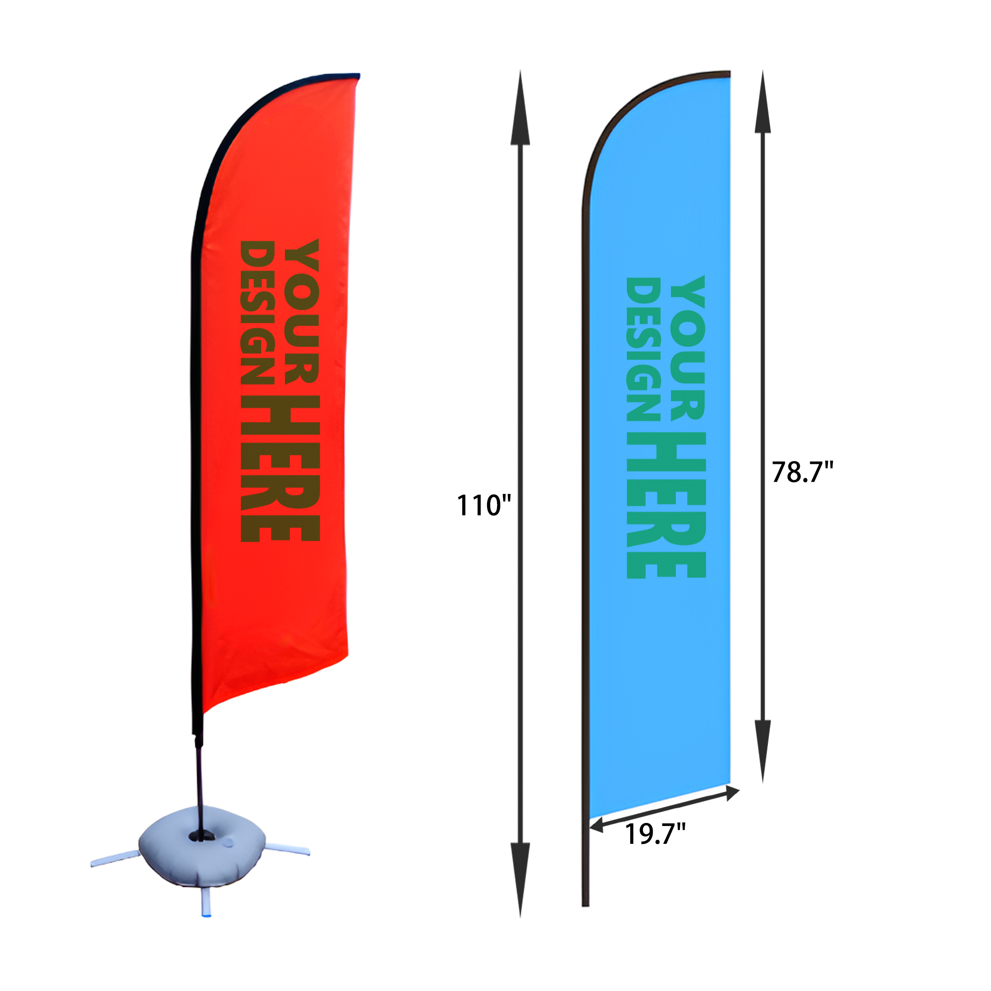 MOQ 2 PCS Effective 110 In High Beach Advertising Flag 4