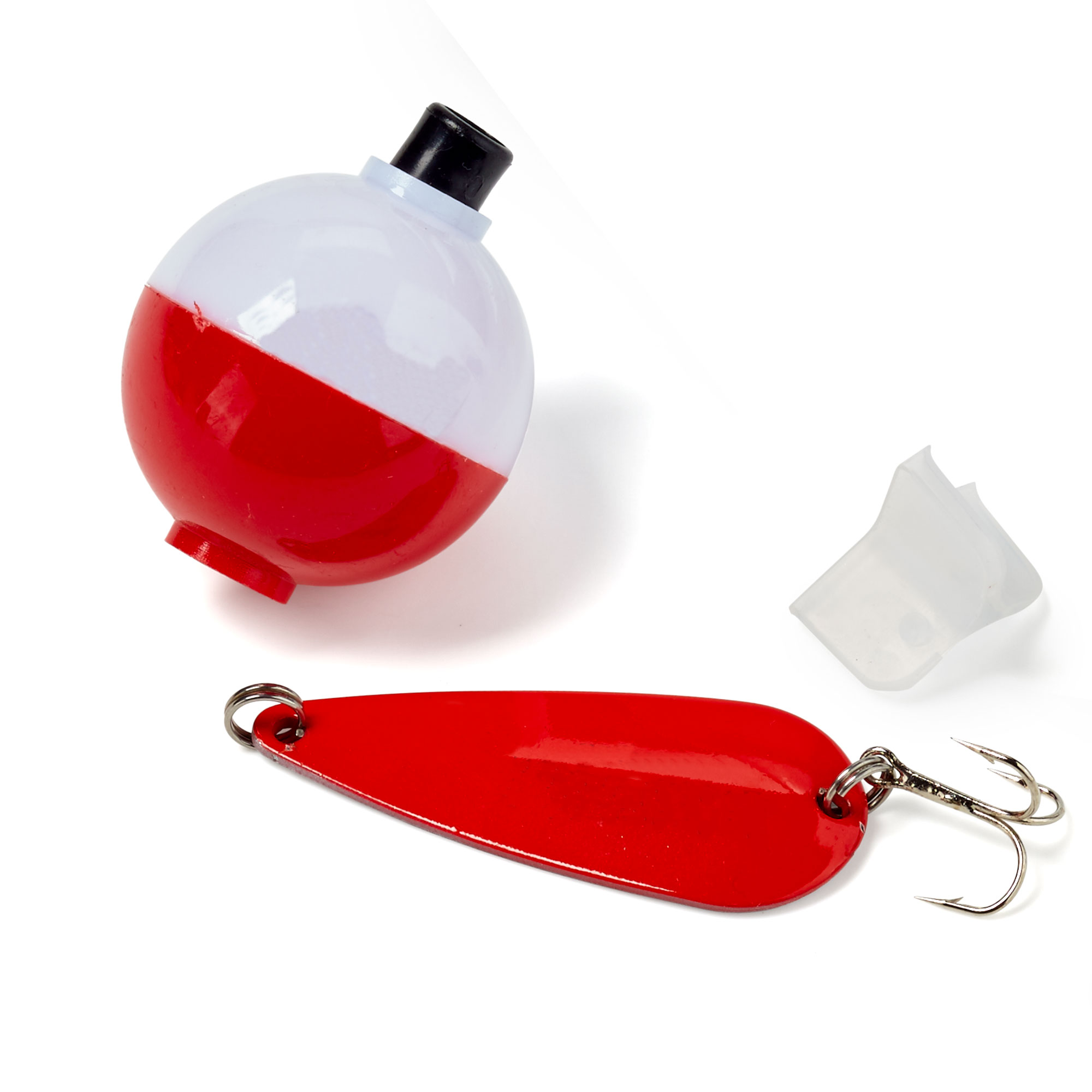 Small Spoon Fishing Lure and Bobber in Clear Tube 2