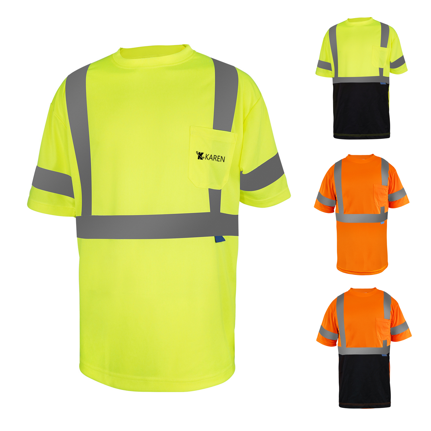 Hi Vis Breathable Reflective Safety Work T-Shirt 14
