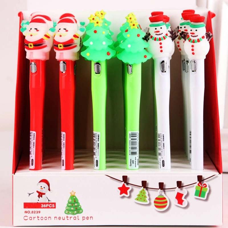 Xmas Led Pen Flashing Gel Ink Ballpoint 4
