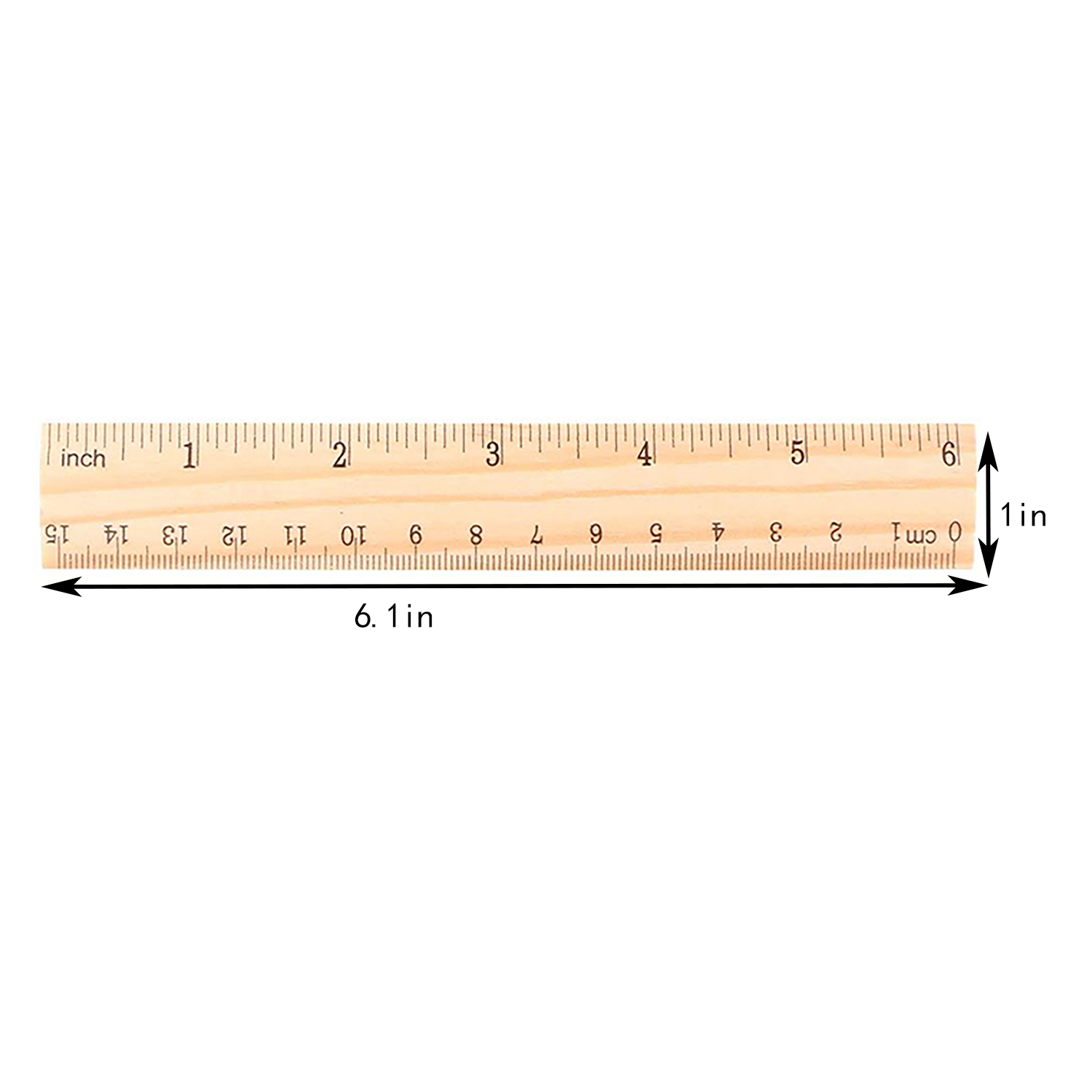 Pine Wood Double Scale Measuring Ruler 4