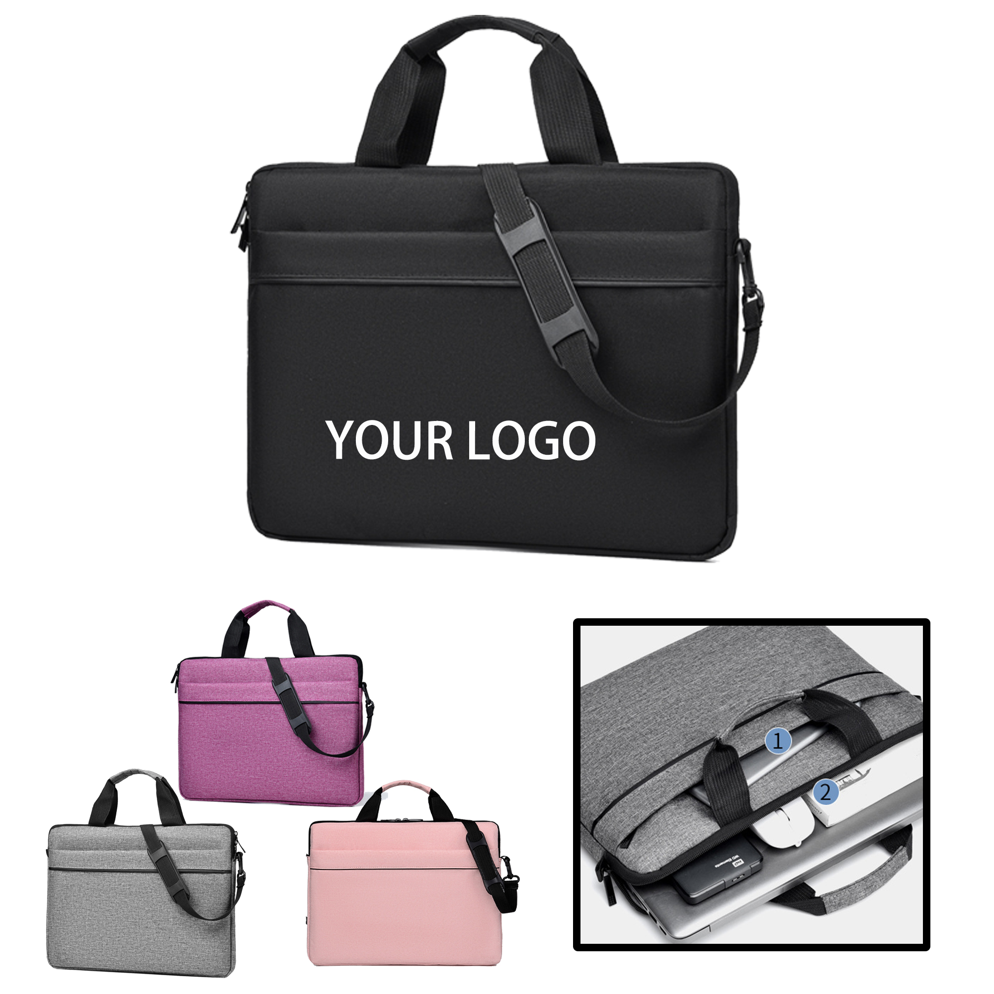 MOQ:1pc Business Laptop Case With Handle 2